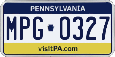 PA license plate MPG0327