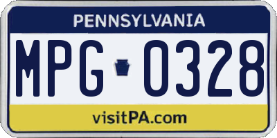 PA license plate MPG0328