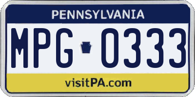 PA license plate MPG0333