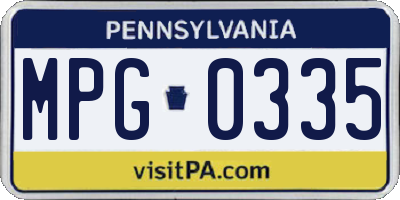 PA license plate MPG0335