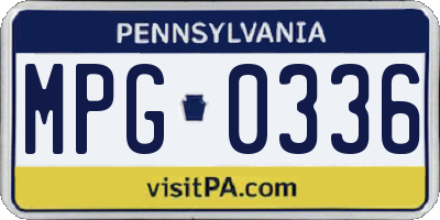 PA license plate MPG0336