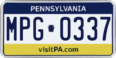 PA license plate MPG0337