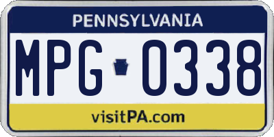 PA license plate MPG0338