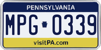 PA license plate MPG0339