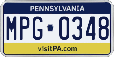 PA license plate MPG0348