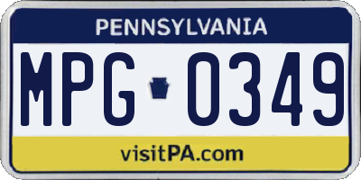 PA license plate MPG0349