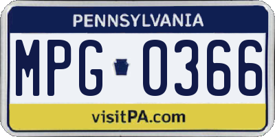 PA license plate MPG0366