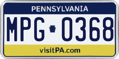 PA license plate MPG0368