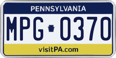 PA license plate MPG0370