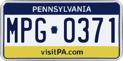 PA license plate MPG0371