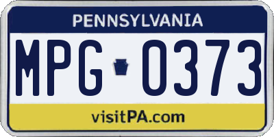 PA license plate MPG0373