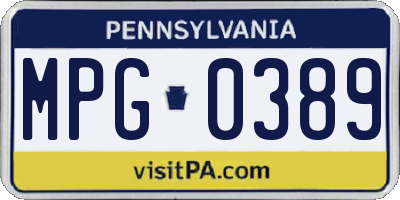 PA license plate MPG0389