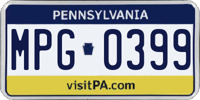 PA license plate MPG0399