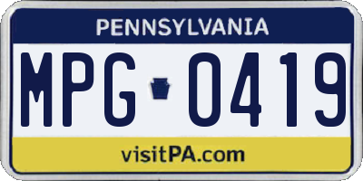 PA license plate MPG0419