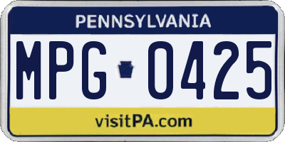 PA license plate MPG0425
