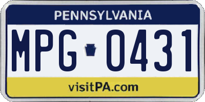 PA license plate MPG0431