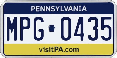 PA license plate MPG0435