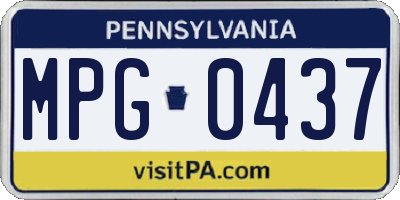 PA license plate MPG0437