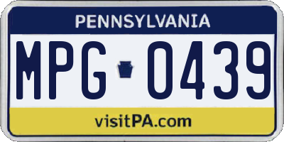PA license plate MPG0439