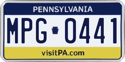 PA license plate MPG0441