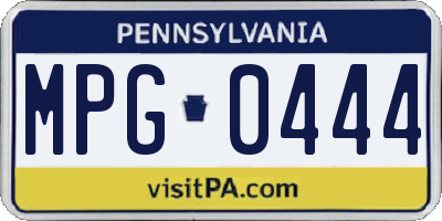 PA license plate MPG0444