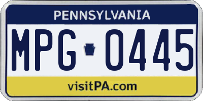 PA license plate MPG0445