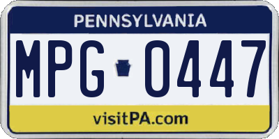 PA license plate MPG0447