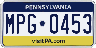 PA license plate MPG0453