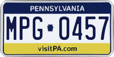 PA license plate MPG0457