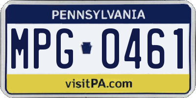PA license plate MPG0461