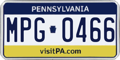 PA license plate MPG0466