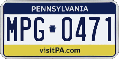 PA license plate MPG0471