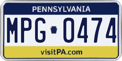 PA license plate MPG0474