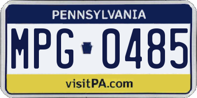 PA license plate MPG0485
