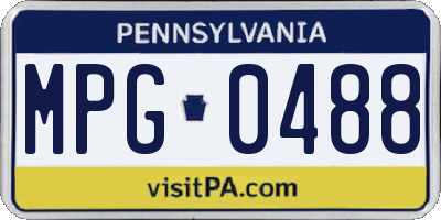 PA license plate MPG0488