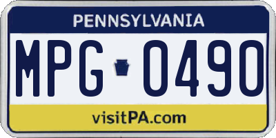 PA license plate MPG0490