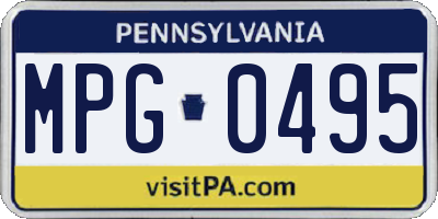 PA license plate MPG0495