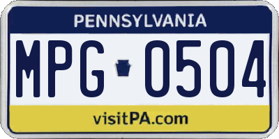 PA license plate MPG0504
