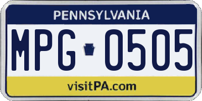 PA license plate MPG0505