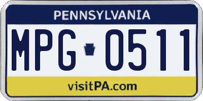 PA license plate MPG0511