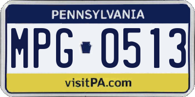 PA license plate MPG0513