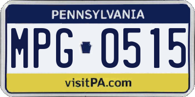 PA license plate MPG0515