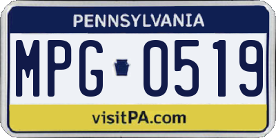 PA license plate MPG0519