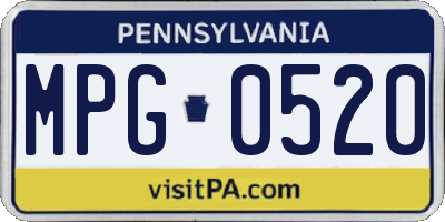 PA license plate MPG0520