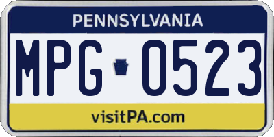 PA license plate MPG0523