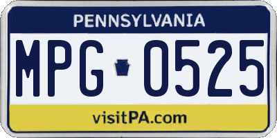PA license plate MPG0525
