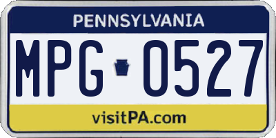 PA license plate MPG0527