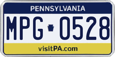 PA license plate MPG0528