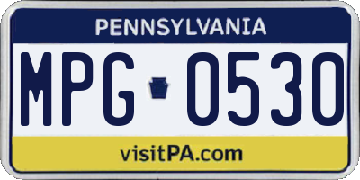 PA license plate MPG0530