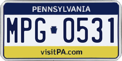 PA license plate MPG0531